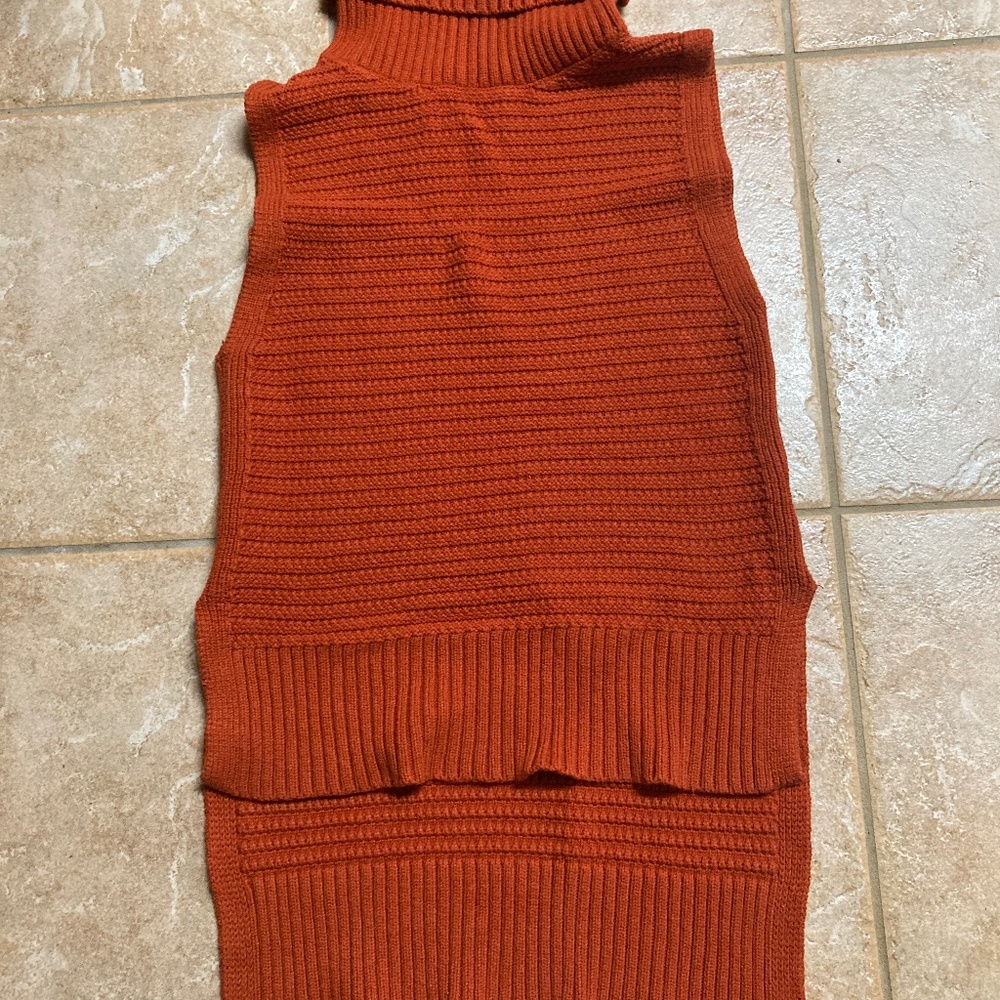 Banana Republic Rust Sleeveless Tunic Sweater Sz XS